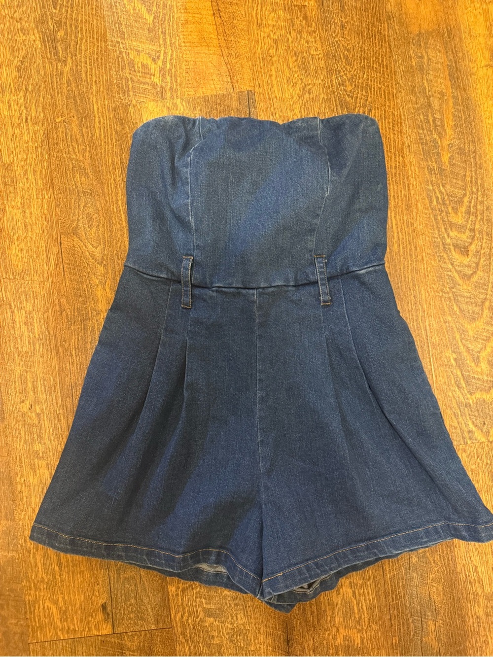 VICI Dark Wash Strapless Denim Romper Size Small